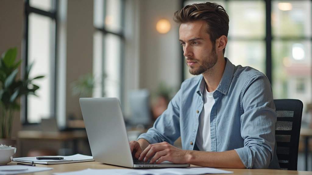 Ontwerper werkt aan webdesign mockup met notities over conversie en gebruikerservaring